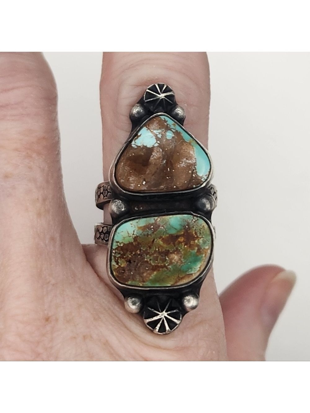 Artisan Turquoise and Silver Statement Ring